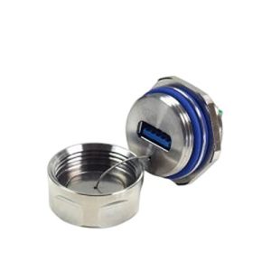 IP67 USB 3.0 Stainless Steel-Socket with Pin Tray